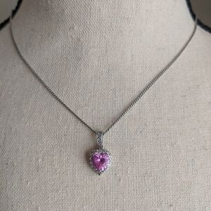 Pink heart necklace